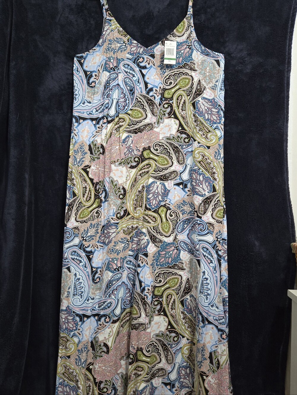 MSK Paisley Maxi Dress in Blue, Green, Pink, Tan
